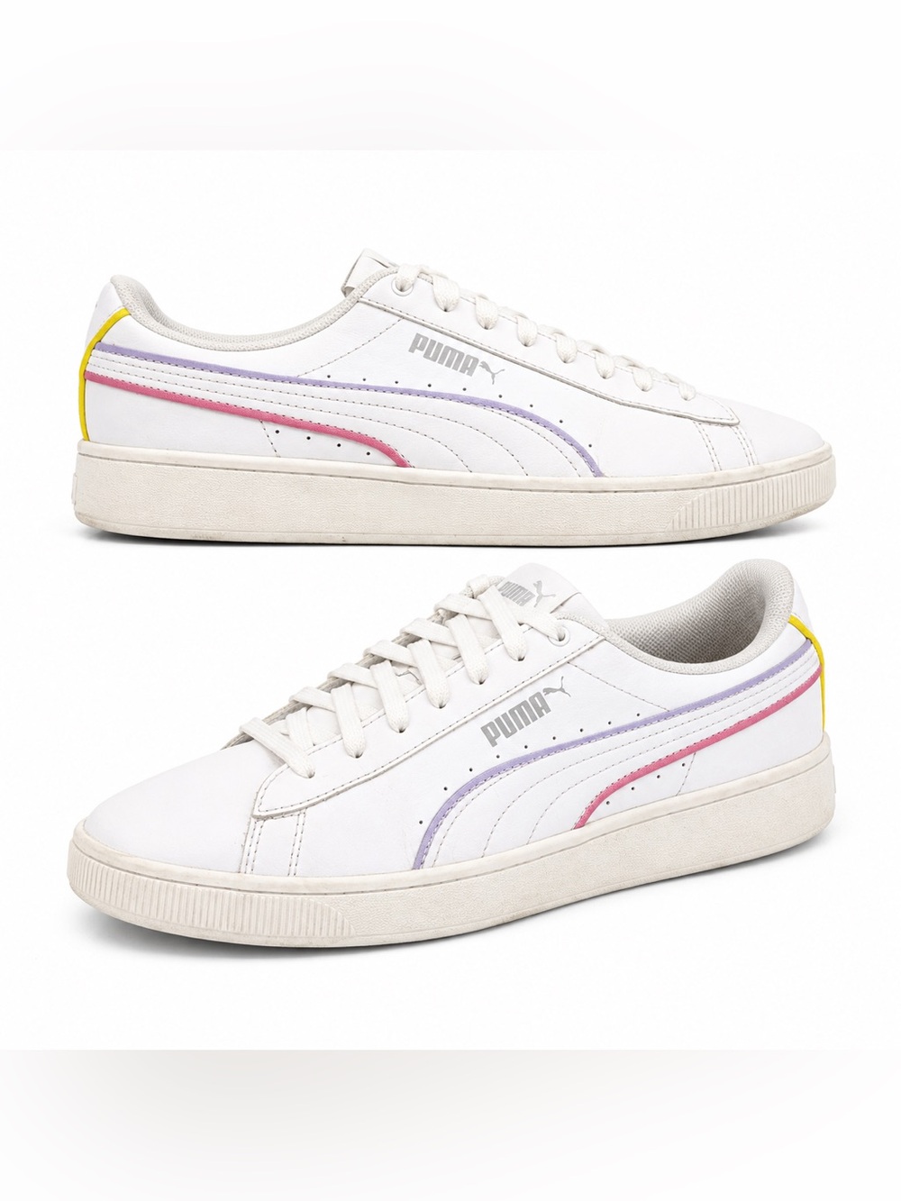 PUMA Vikky White/Pink/Lavender Sneakers – Women’s Size 10